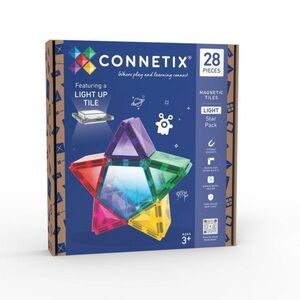 NEW CONNETIX Magnetic Tiles Light Star Pack 28pc